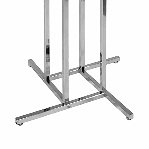 Image of LOCOMOTO 4-Way Clothes Rail Display Stand | Heavy Duty Metal Garment Rack with 15 kg Load Capacity | Free Standing Hanger Stand for Home, Retail Shop & Showroom Display (GOLD)