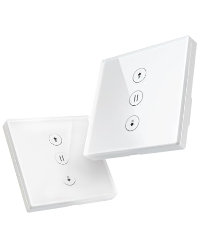 ALLEVOI Interrupteur Volet Roulant WiFi, 2 Pack Interrupteur Intelligente de Stores Compatible avec Alexa/Google Home/Smart Life, Contrôle de Pourcentage et...