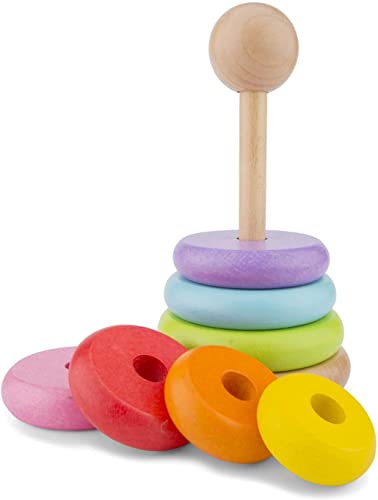 New Classic Toys Rainbow Stacking Toy, Multicolore, 10501 - 3