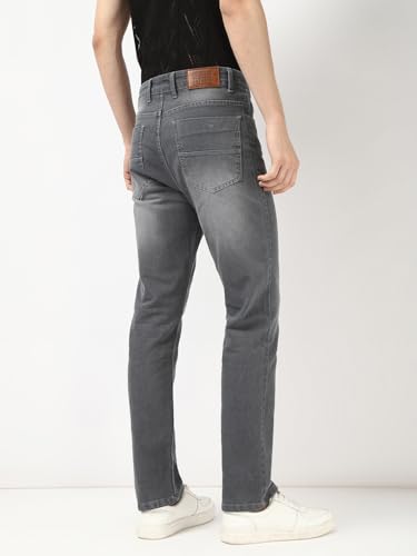 Image of Urbano Fashion Men's Straight Fit Washed Jeans Stretchable
