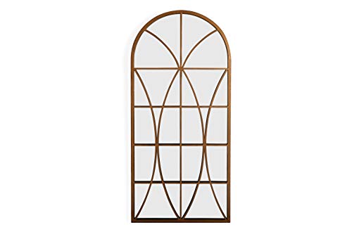 59''H X 30'' W Full Length Large Gold Arch Window Pane Mirror Floor Mirror With Metal Distressed Frame For Farmhouse, Kitchen, Dining Room, Living Room.bathroom, Porch, Hallway #TOP29
