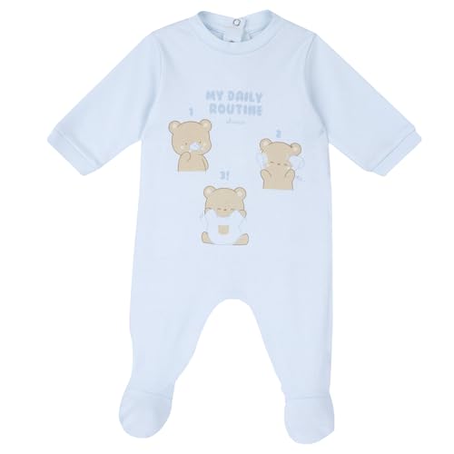 Chicco Unisex Baby Overall mit Klappenöffnung Bottone, Azurblau, 3 Monate