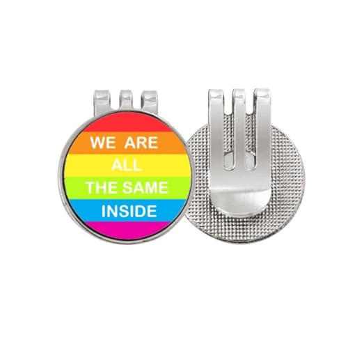 Marqueur de balle de golf LGBT arc-en-ciel avec clip magnétique pour chapeau de golf