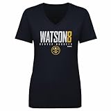 500 LEVEL Peyton Watson Denver Nuggets Women's V-Neck T-Shirt - Peyton Watson Denver Nuggets Elite WHT (Navy, Medium)