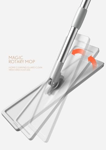 Ensemble serpillère et seau essoreur avec balai plat et 12 tampons microfibres