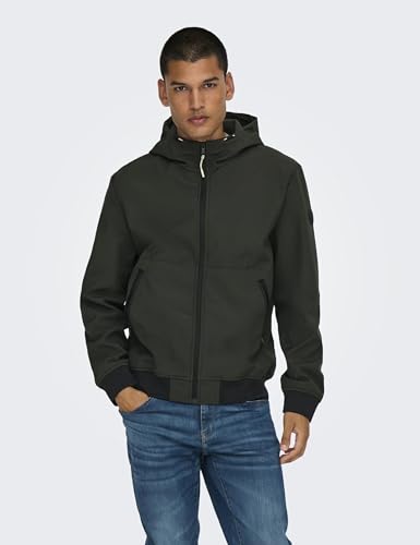 ONLY & SONS Onsbowie Men's Softshell Bomber OTW Softshell Jacket, Peat, L - Image 3