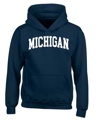 Wild Bobby State of Michigan College Style Fashion Unisex Hoodie Sweatshirt