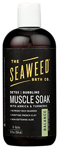 The Seaweed Bath Co. Detox Bubbling Muscle Soak, Balance Tea Tree & Lavender Scent, Nutrient-Rich Bladderwrack Seaweed, Vegan, Paraben Free, 12 Fl Oz (Pack Of 1) #TOP26