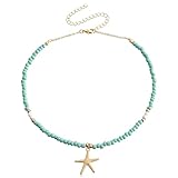 Gargantilla de estrella con cuentas bohemias, colgante de estrella de mar de playa de verano, joyería de colorida, regalo para mujeres y niñas