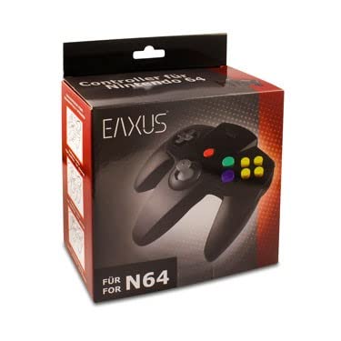 Eaxus® Controller adatto a N64 - Gamepad compatibile con la console Nintendo 64, Nero