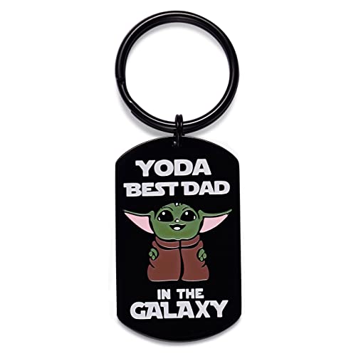 Melix Home Yoda Best Dad In The Galaxy Keychain Star Wars Gifts From Daughter Son #TOP13