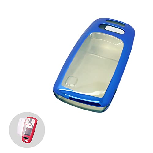BROVACS Soft TPU Case Shell Cover Protector Holder Compatible with AUDI A4 A5 A4L S4 S5 Q5L Q7 TT Smart Remote Key Fob 3 4 Button SV9851 Blue - Image 2