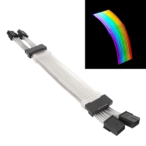 Cable GPU ARGB de 2x8 pines Topiky para transformar tu espacio de juego nocturno con luz de 30 cm 5