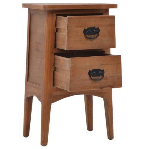 Table de Chevet en Bois pour Chambre Encombrée, Solution de Rangement Rustique Chic