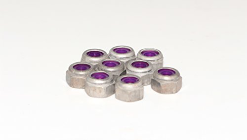8-32 Aluminum Hex Locknut, Purple Nylon Insert (Elastic) NUT LOK, NM Series, Coarse Thread, 11/32 Wrench Size, RC Cars (25 Pack)