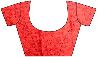 SIRIL Women's Floral and Satin Border Printed Gerogette Saree with Unstitched Blouse