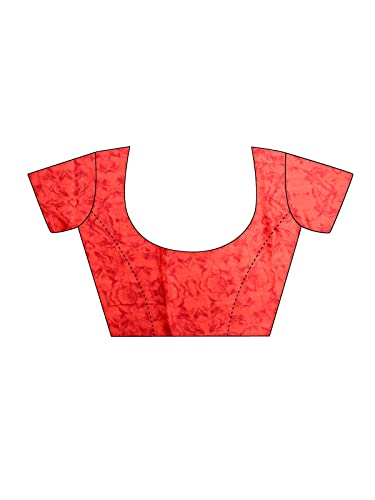 SIRIL Women's Floral and Satin Border Printed Gerogette Saree with Unstitched Blouse