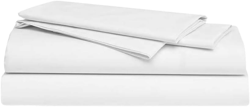 ORGANIC TEXTILES Organic Cotton Bed Sheets Set for Bedroom Queen Size, White 350 Thread Count, GOTS Certified, Breathable and Comfortable, Luxurious Soft Feel, All Season Use, Machine Washable