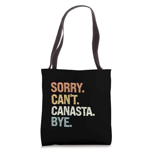 Bolso tote divertido con diseño 'Sorry Can't Canasta Bye' para jugadores de canasta miniatura 1