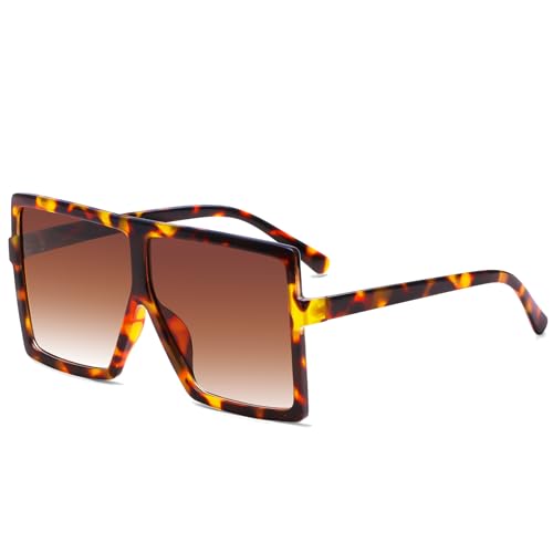 GRFISIA Oversized Square Sunglasses for Women Men Big Fashion Shades