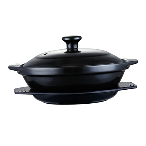 UTHCLO 1pezzi Pentola in Materiale Infrangibile Antiaderente Per Zuppa e Cottura Per Bibimbap e Piatti Caldi Resistente a Temperature Elevate Da Facile Da Pulire e Trasportare Con Impugna