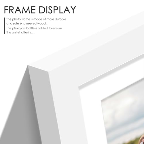 Image of DUENPY 14x30 Picture Frame 4x6 Collage Picture Frame Displays Fourteen 4x6 inch Photos Collage Wall Decor Wall Hanging White