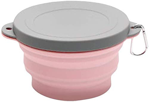 Yanchad Silicone Folding Bowl Portable Camping Bowl Collapsible With Lid Non-Toxic Health for Travel Camp Picnics Hiking Kitchen Outdoor Pink