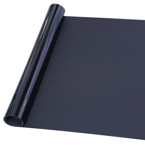 FEILAYS Black Blackout Window Film, Sun Light Blocking Frosted Privacy Cling for Glass, Darkening Window Tint for Day Sleep Black Out Shades, UV Blocking Static Cling Blacout Cover 11.8