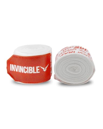 Image of Invincible Mexican Style Semi-Stretch Hand Wraps (White Upper Cut, 4.5 Meter)