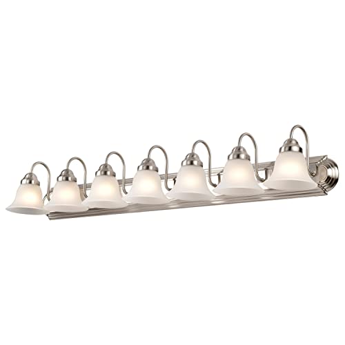 Image of Nuvo Lighting 60 /3283 Traditional Seven Light Vanity from Ballerina Collection in Pwt, Nckl, B /S, Slvr. Finish