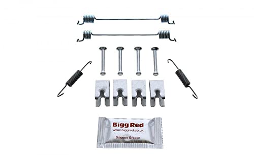 Bigg Red - Parking Hand Brake Shoe Fitting Kit - Rear Brakes Drum dia 203mm, Shoe width 38mm - Compatible with, Lancia, Vauxhall