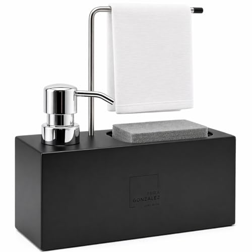 MIRA GONZALEZ HOME DECOR® | Distributeur Liquide Vaisselle 3 en 1 | Distributeur Savon Cuisine |...