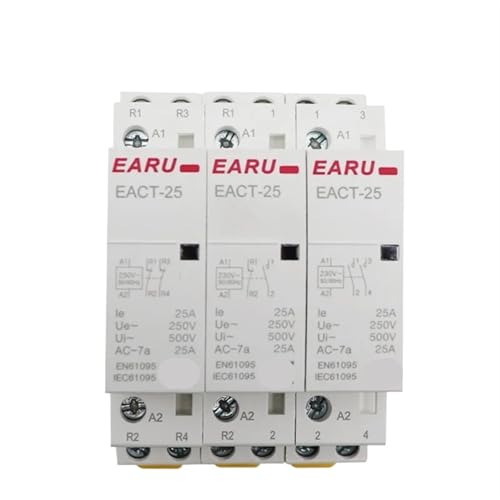 Contacteur AC modulaire domestique 16A 2P 12V 2NO pour tableau électrique 230V rail DIN