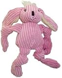 HuggleHounds Knottie Plush Dog Toy - Dog Stuffed Animal Toy, Puppy Toys, Squeaky Dog Toy for Small, Medium & Large Dogs, Durable Plush to Keep Them Busy - Bitsy Bunny, Large