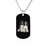 Collar conmemorativo personalizado de perro caniche e inglés Springer Spaniel con colgante de foto de moda para hombres y mujeres