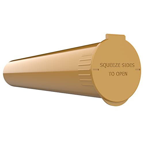 Image of Dragon Chewer 116mm CR Plastic Packaging Pop Top Tubes - Child Resistant Travel Holder Vial Containers - 500 qty (Gold)