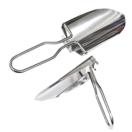 Toddmomy 2 Piezas Pala de Jardín Plegable Multifuncional Inoxidable para Camping Jardinería y Senderismo Herramienta y Duradera