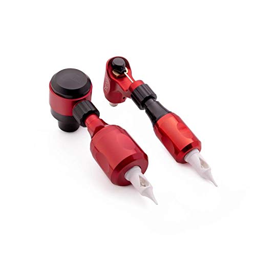 Peak Axi Tattoo Needle Cartridge Grip for Rotary Tattoo Machines, Supplies and Equipment for Professional Tattooing, Aluminum 34mm, Red