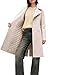 OTU Vibe Women's Long Notch Lapel Coat, Double-Breasted Peacoat, Casual Classic Fall Winter Overcoat