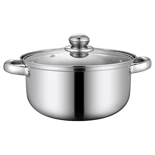 Olla de Acero Inoxidable para Sopa, Olla Espesa para Fideos instantáneos, Olla pequeña de Doble Oreja