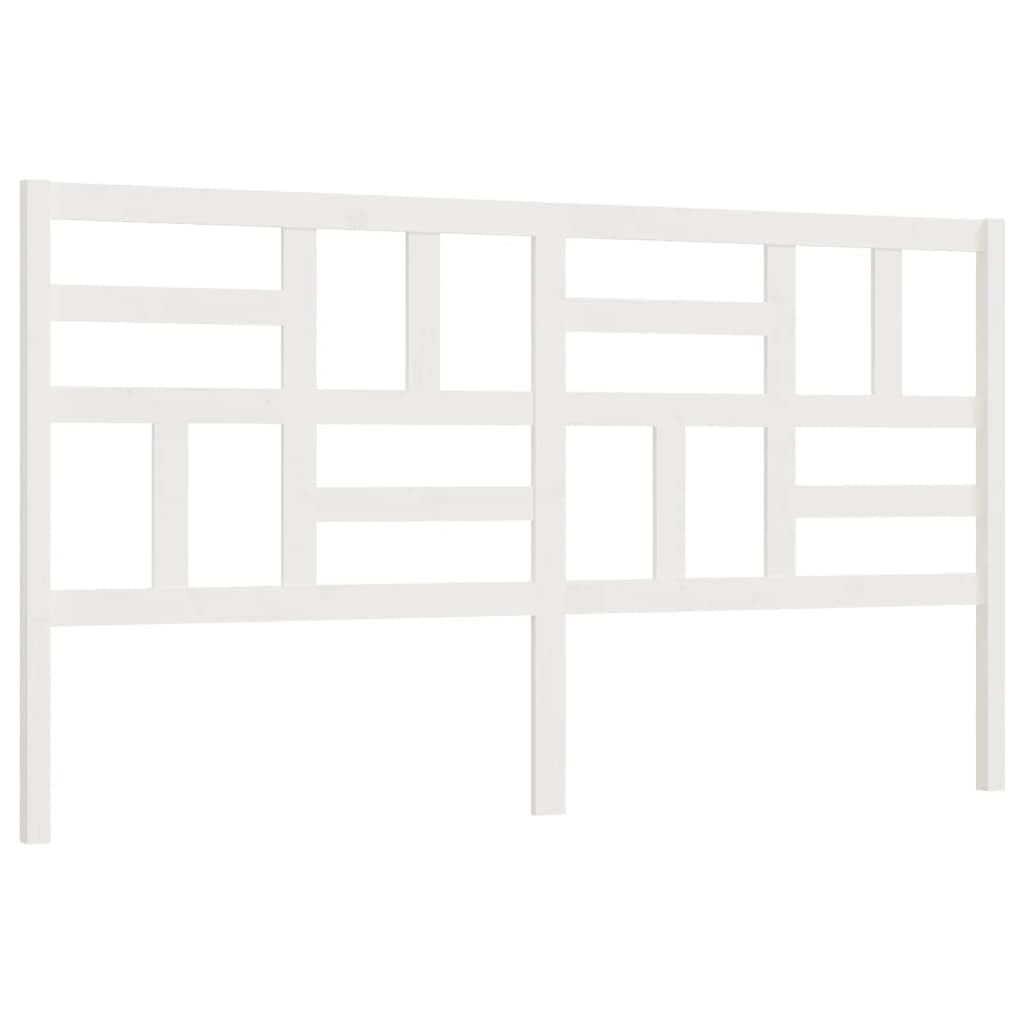 vidaXL Cabecero de Cama Cabezal Dormitorio Estructura Habitación Mobiliario Muebles Decoración Adorno Madera Maciza de Pino Blanco 186x4x104 cm