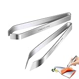 WUSJCOF 2pcs Pinzas de Cocina de Acero Inoxidable para Espinas de Pescado, Pinzas para Granos y Cabello (12cm)
