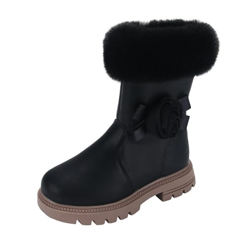 Girls Snow Boots Fashion Warm Fur Lining Non-Slip Ankle Boots Outdoor Winter Cozy Platform Chunky Heel Mid Calf Booties3