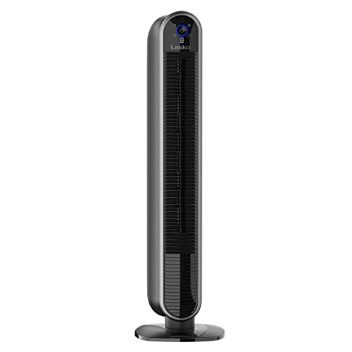 Lasko 40” Smart Oscillating Tower Fan Powered By Aria, Wi-Fi Connected, Voice Controlled, Compatible With Alexa And Google Assistant, Timer, 5-Speeds, Black, T40733, Large #TOP7