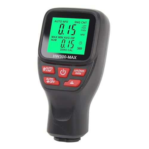 CYTGOUPER Digitales Lackmessgerät Auto, 0-2000 µm Lackdickenmessgerät für Auto, Einheitenumrechnung (Mikron, Millimeter, Mil), ABS Lackschichtdickenmessgerät zum Messen (Black)