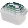 Joseph Joseph Nest Lock, 10 Piece Plastic Food Storage Container set with lids, Leak Proof, Airtight, Space Saving, Kitchen Storage, BPA free - Sage Green