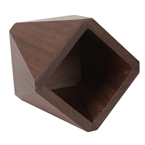 Soseelnee Black Walnut Wooden Pencil Box, Multiple-Use Desk Writing Stationary Organizer Wood Pen Holder Cups Office School Supplies Storage (Prismatic Shape) #TOP6