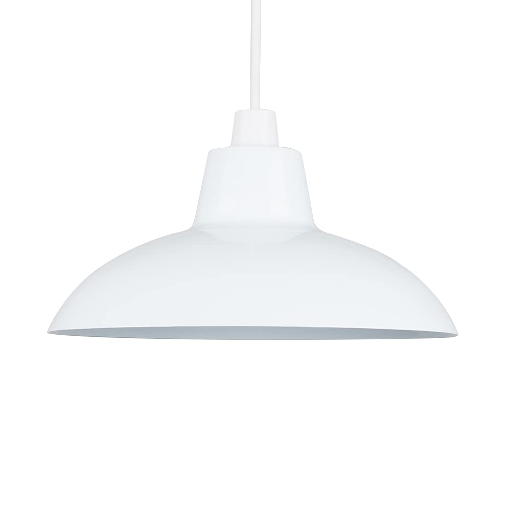 Valuelights White Civic Metro Style Ceiling Pendant Shade