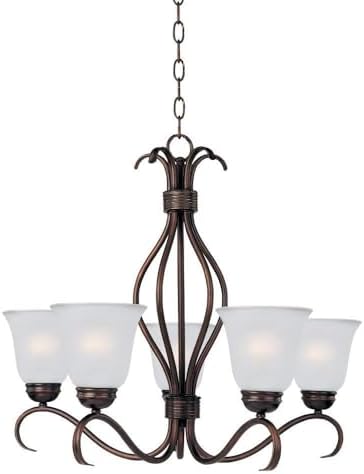 Maxim Basix-5 Light Chandelier in Contemporary style-26 Inches Wide by 23.5 inches high-Oil Rubbed Bronze Finish -Tradition
