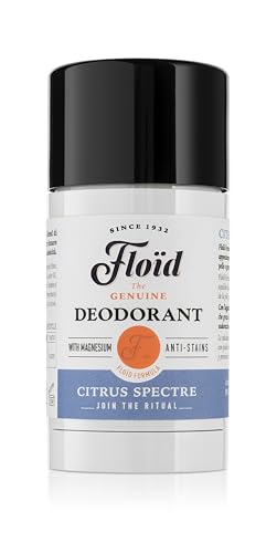 Floid Citrus Spectre Deodorant (75 ml), desodorante hombre con sales de magnesio de alta absorción y frescor duradero, desodorante sin aluminio ni parabenos con fórmula antimanchas
